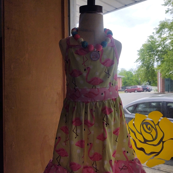 Pink flamingo dress Pete and Lucy. NEW 2022 - Picture 4 of 4